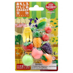 Lot de Gommes Fruits Japonais - Iwako - Gomme japonaise - Blister