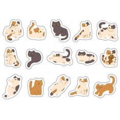 Lot de 45 Stickers avec comme thème les chats. Détails