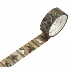 Rouleau de Washi Tape Japonais avec pour motif Showa Rétro Oiseaux - Déroulé