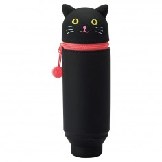 Trousse Verticale de la marque PuniLabo avec motif Chat Noir Kawaii